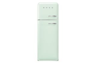 Smeg FAB30LPG5UK 60cm 50s Style Left Hand Hinge Freezer over Fridge - Pastel Green