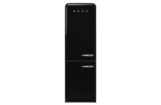 Smeg FAB32LBL5UK 60cm 50s Style Left Hand Hinge Freezer over Fridge - Black