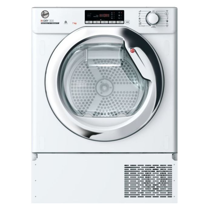 Hoover BHTD H7A1TCE-80 H-DRY 300 7kg Integrated Heat Pump Tumble Dryer - White main product photo