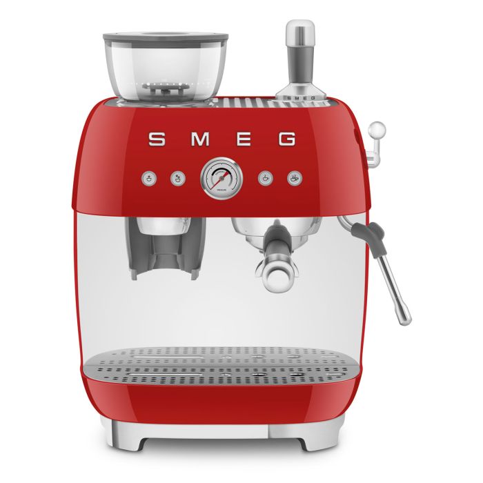 Smeg EGF03RDUK 50's Style Espresso Coffee Machine with Grinder & 20 Bar Pump - Red main product photo