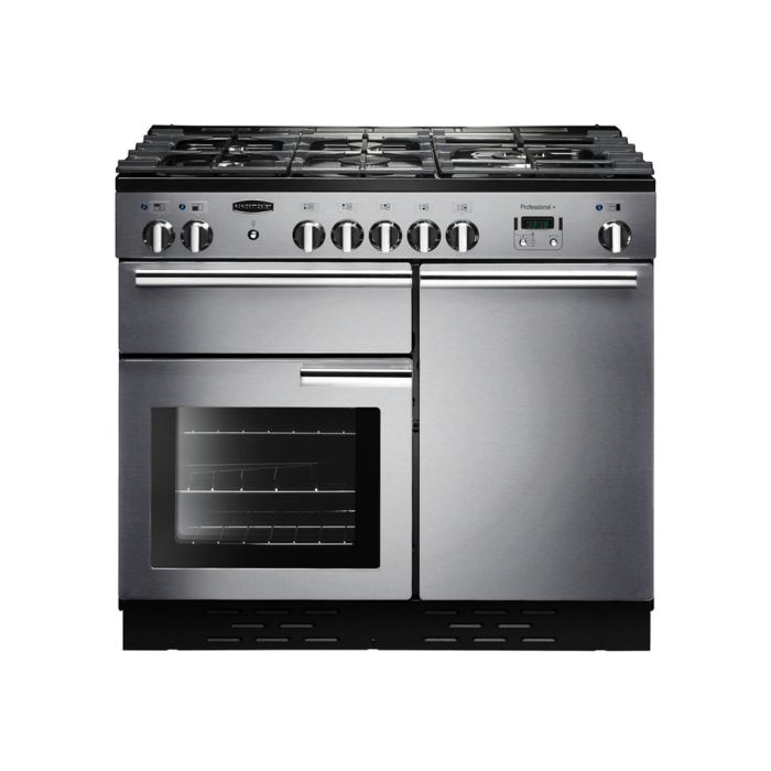Rangemaster Professional+ 100 Dual Fuel Range Cooker - Stainless Steel main product photo
